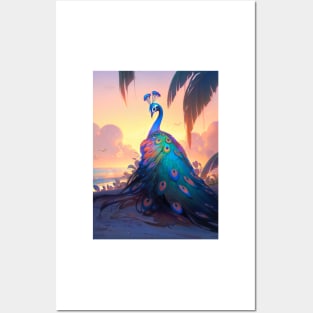 Beach Peacock Posters and Art